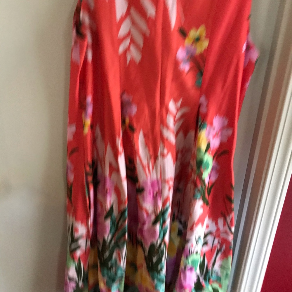 Robbie Bee coral & pink tropical dress - Picture 3 of 6